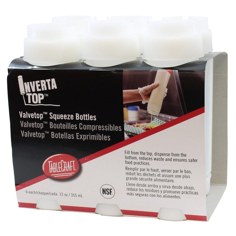 TableCraft C16SV Invertatop 16 Oz. Squeeze Dispenser - 6 / PK - Image 1